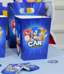 Partiavm Sonic Doğum Günü Süsleri Popcorn Kutusu 5 Adet