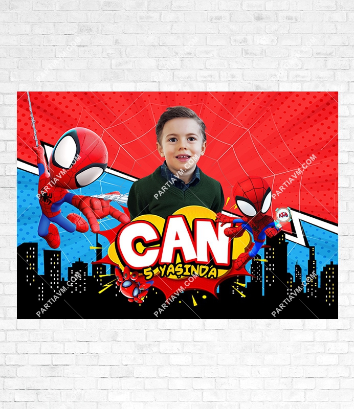 Spidey Örümcek Adam Doğum Günü 120x85 cm Büyük Boy Kağıt Afiş