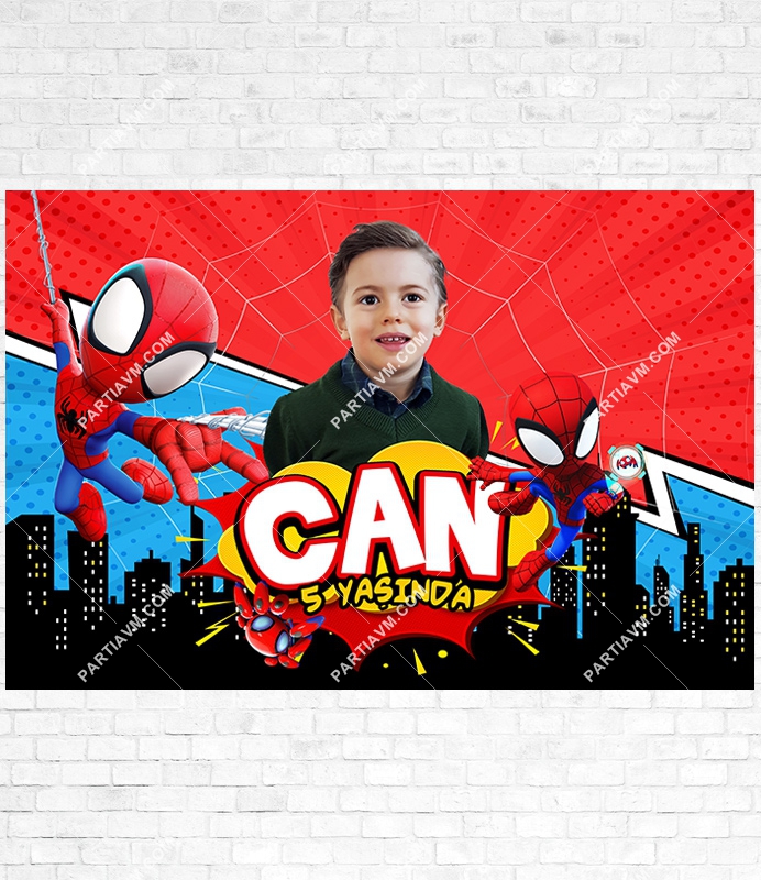 Spidey Örümcek Adam Doğum Günü 150x100 cm Dev Yırtılmaz Branda Afiş