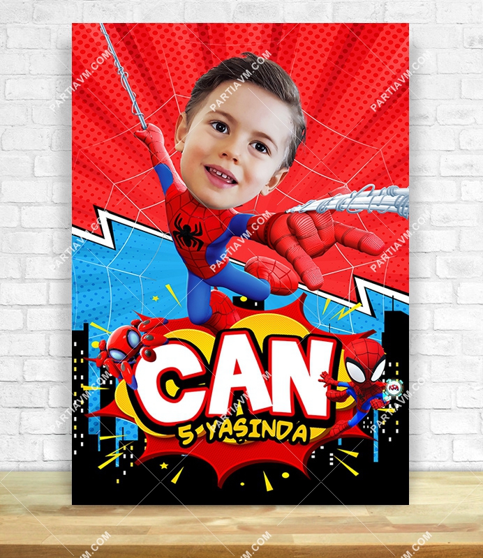 Spidey Örümcek Adam Doğum Günü 70x100 cm Katlanmaz Pano Afiş