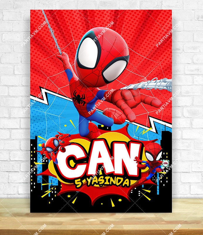 Spidey Örümcek Adam Doğum Günü 70x100 cm Katlanmaz Pano Afiş