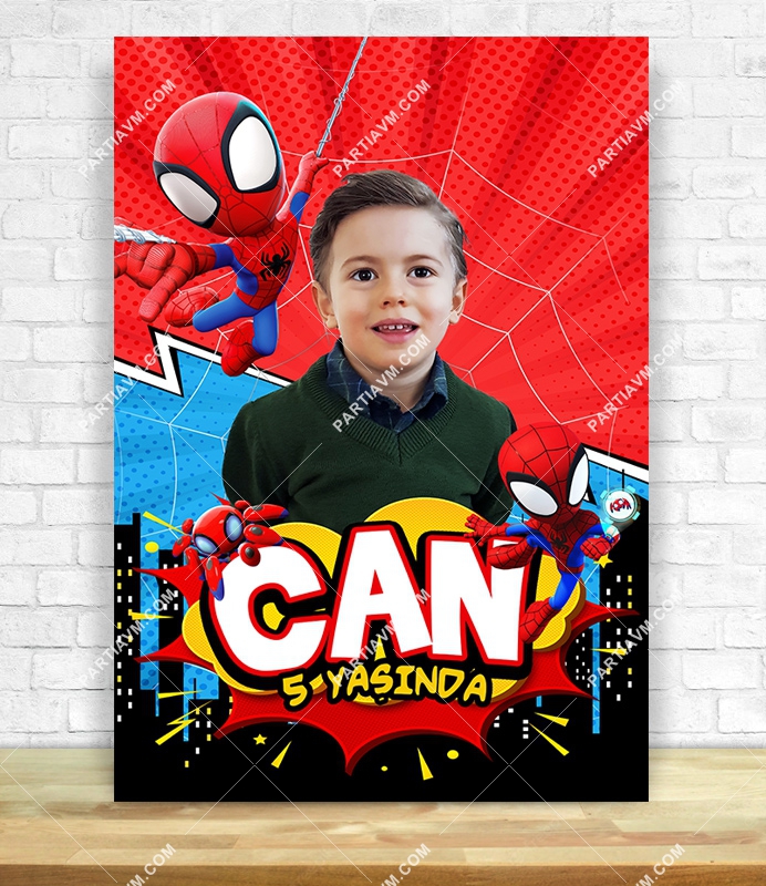 Spidey Örümcek Adam Doğum Günü 70x100 cm Katlanmaz Pano Afiş