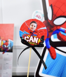 Partiavm Spidey Örümcek Adam Doğum Günü Kürdan Süs Seti Büyük Boy 10 Adet