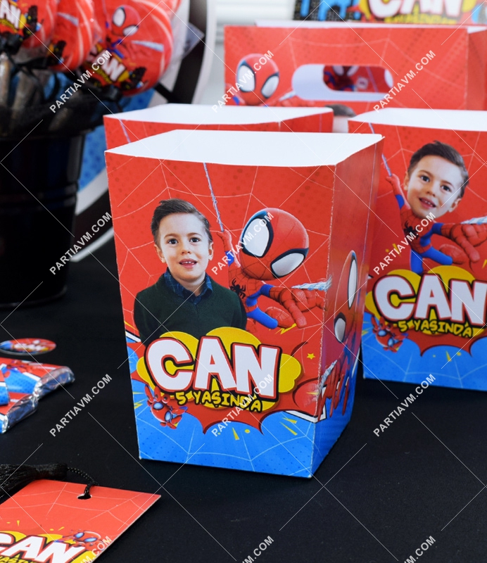 Spidey Örümcek Adam Doğum Günü Popcorn Kutusu 5 Adet