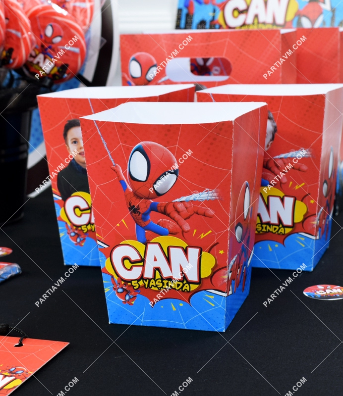 Spidey Örümcek Adam Doğum Günü Popcorn Kutusu 5 Adet