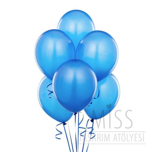 Standart Mavi Balon Koyu 10 Adet