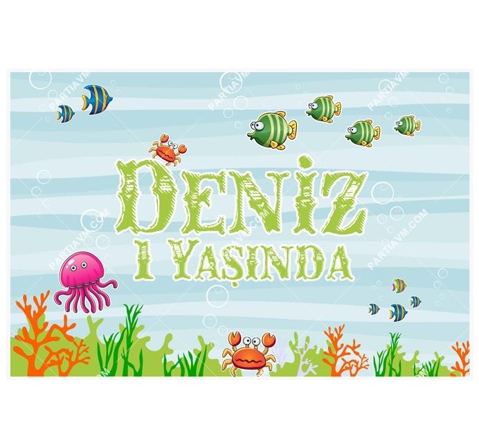 Su Dünyası Doğum Günü 150x100 cm Dev Yırtılmaz Branda Afiş