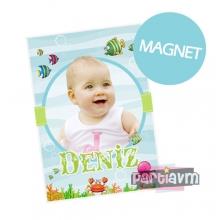 Partiavm Su Dünyası Doğum Günü Süsleri Hediyelik Magnet Kurdeleli Poşetinde 7X10 cm   satın al