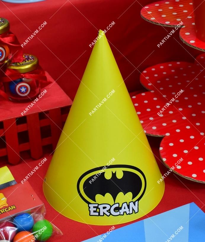 Süper Kahramanlar Doğum Günü Parti Şapkası Karton 5 Adet