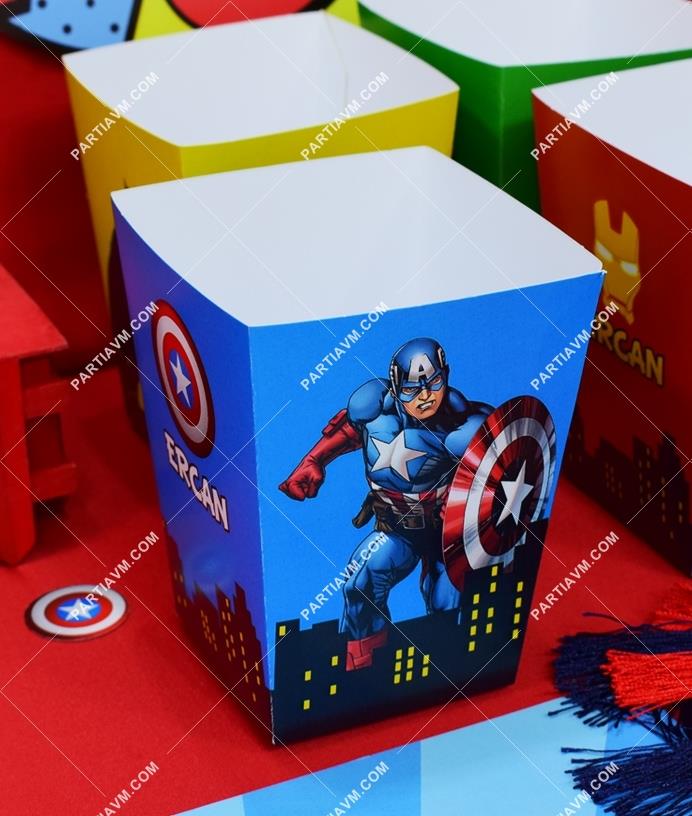Süper Kahramanlar Doğum Günü Popcorn Kutusu 5 Adet
