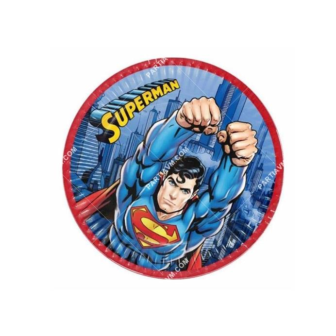 Superman Lisanslı Karton Tabak 23 cm 8li