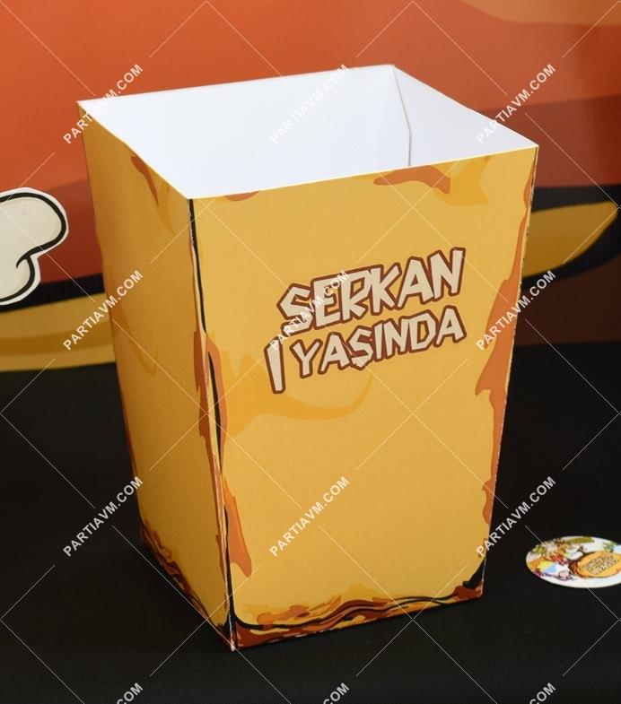 Taş Devri Doğum Günü Popcorn Kutusu 5 Adet