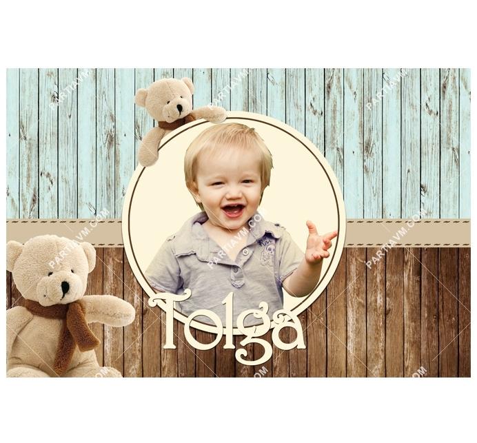 Teddy Bear Doğum Günü 150x100 cm Dev Yırtılmaz Branda Afiş