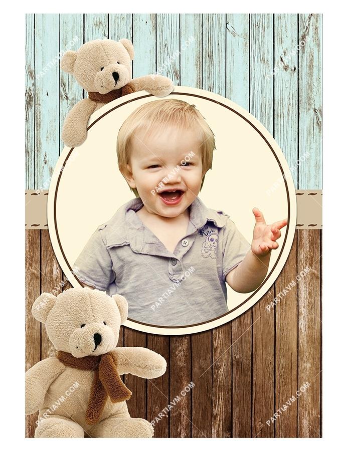 Teddy Bear Doğum Günü 70x100 cm Yırtılmaz Branda Afiş