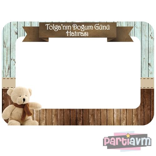 Teddy Bear Doğum Günü Süsleri 100x70 cm Fotoğraf Hatıra Çerçevesi