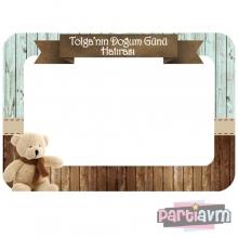 Partiavm Teddy Bear Doğum Günü Süsleri 100x70 cm Fotoğraf Hatıra Çerçevesi