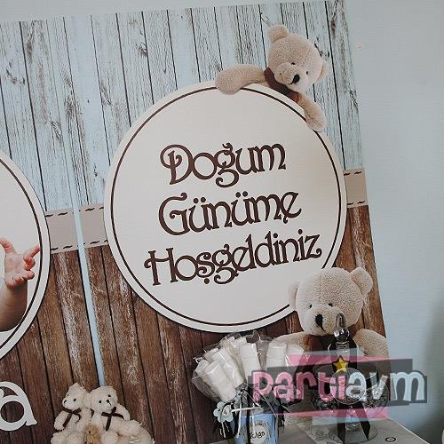 Teddy Bear Doğum Günü Süsleri 70x100 cm Katlanmaz Pano Afiş Büyük Boy Resimsiz