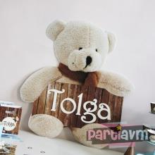 Partiavm Teddy Bear Doğum Günü Süsleri 70x70 cm Özel Kesim Ayıcıklı Pano