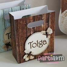 Partiavm Teddy Bear Doğum Günü Süsleri Hediye Çantası Özel Tasarım 13 X 16 cm Boyutlu 5 Adet