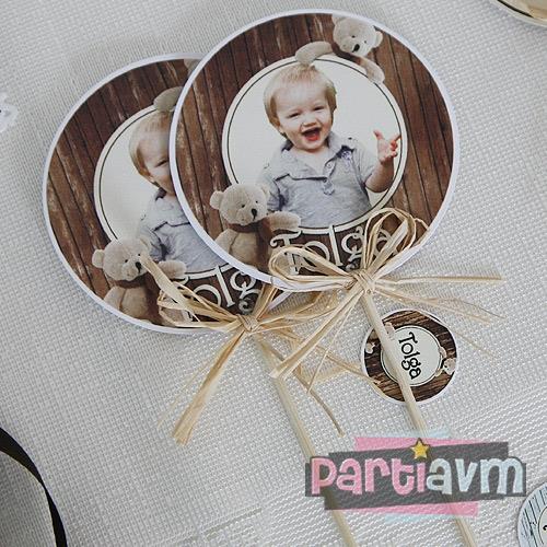 Teddy Bear Doğum Günü Süsleri Kürdan Süs Seti Büyük Boy 10 lu Paket