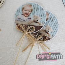 Partiavm Teddy Bear Doğum Günü Süsleri Kürdan Süs Seti Büyük Boy 10 lu Paket