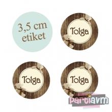 Partiavm Teddy Bear Doğum Günü Süsleri Yuvarlak Etiket 3,5cm 15 Adet