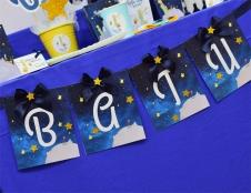 Partiavm The Little Prince Banner İsim Kurdele ve Simli Yıldız Süslemeli satın al