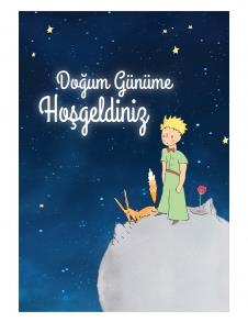 Partiavm The Little Prince Doğum Günü 70x100 cm Yırtılmaz Branda Afiş