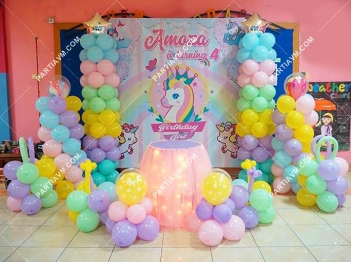 Unicorn Balon Standı Seti Full Balon Set Kolay Kurulum