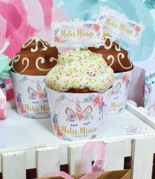 Partiavm Unicorn Doğum Günü Cupcake Sargısı 10 Adet