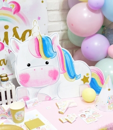 Partiavm Unicorn Gökkuşağı Doğum Günü 60 cm Özel Kesim Sim Süslemeli Unicorn Dekor Pano satın al