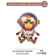 SAMM Uzay Tema Astronot Maymun Folyo Balon