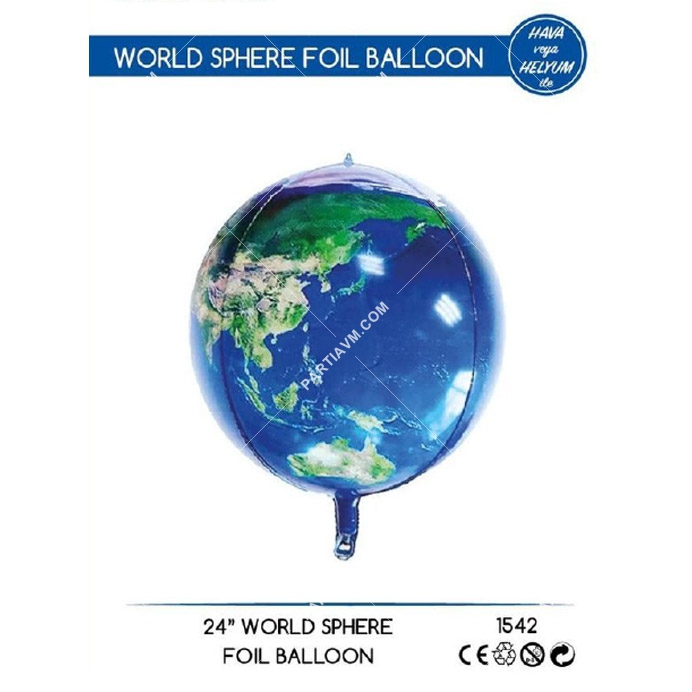 Uzay Tema Dünya Küre Folyo Balon