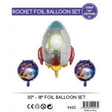 SAMM Uzay Tema Roket 3lü Folyo Balon Set