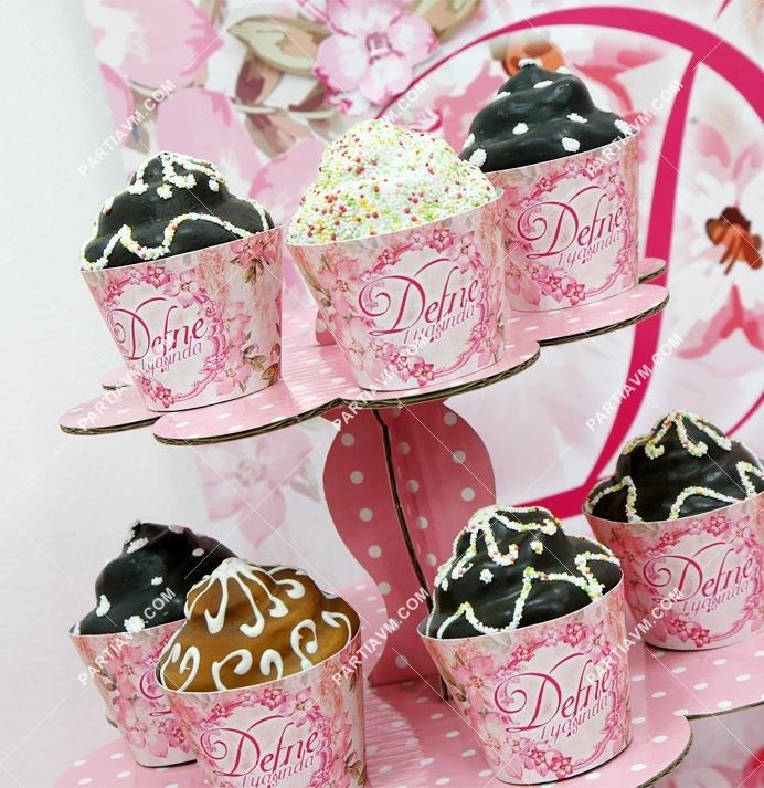 Vintage Bahar Doğum Günü Cupcake Sargısı 10 Adet