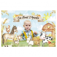 Partiavm Vintage Çiftlik Doğum Günü 120x85 cm Büyük Boy Kağıt Afiş satın al