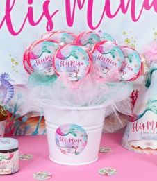 Partiavm Vintage Deniz Kızı Doğum Günü Süsleri Lolipop Şeker Etiketli Kovada Süslemeli 10 Adet satın al