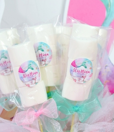 Partiavm Vintage Deniz Kızı Doğum Günü Süsleri Marshmallow 10 Adet Etiketli Kurdeleli Çubuklu İkramlık satın al