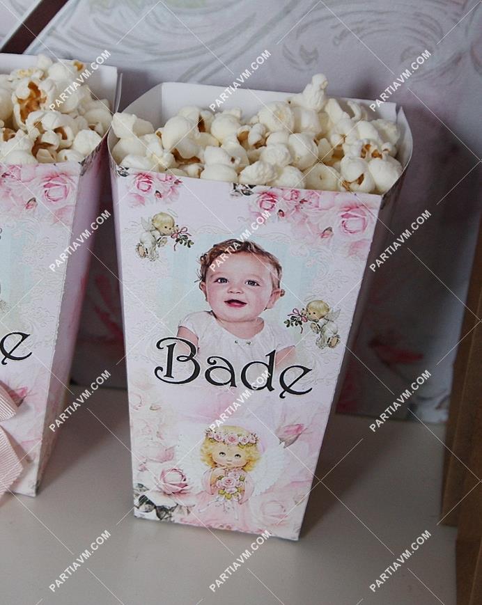 Vintage Melek Doğum Günü Popcorn Kutusu 5 Adet