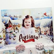 Partiavm Vintage Simli Kartpostal Doğum Günü 120 X 85 cm Dev Pano Afiş Kabartma Sim Süslemeli