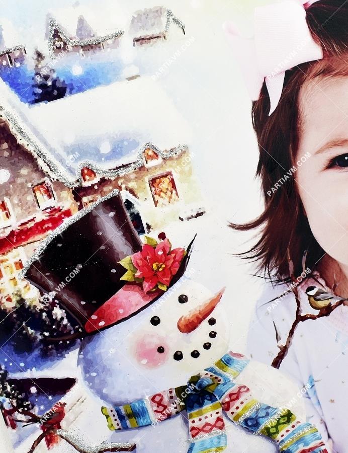 Vintage Simli Kartpostal Doğum Günü 70x100 cm Katlanmaz Pano Afiş Kabartma Sim Süslemeli
