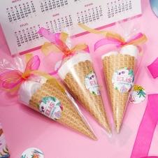 Partiavm Yaz Partisi Doğum Günü Hediyelik Etiketli Karton Külahta Marshmallow satın al