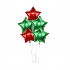 SAMM Yeşil Kırmızı Yıldız Balon Demeti 5li satın al