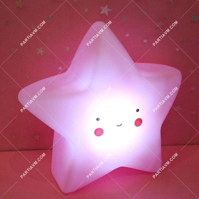 Yıldız Dekoratif Gece Lambası Pembe 15x15 cm